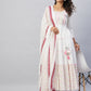 InWeave Women's Pink White Mirror Print Kurta With Dupatta - Swadesiicart