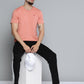 Alcis Men Dusty Pink Solid Slim Fit Gym T-shirt | Swadesiicart