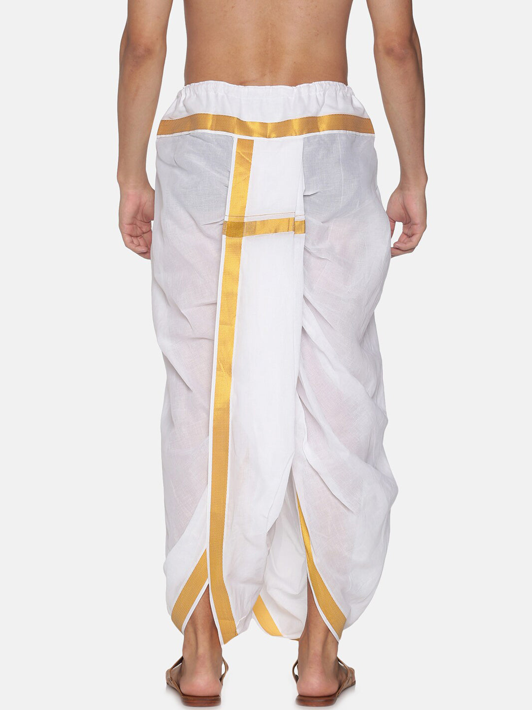 Sethukrishna Men White Readymade Cotton Dhoti | Swadesiicart