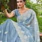 Tikhi Imli Ethnic Motifs Beads and Stones Organza Heavy Work Saree | Swadesiicart
