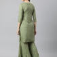 Kalini Women Green Yoke Design Gotta Patti Kurta with Sharara | Swadesiicart