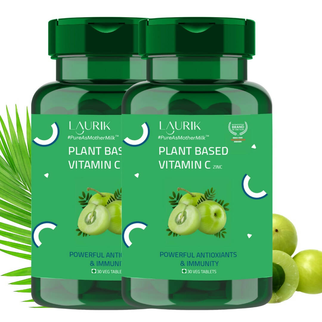 Laurik Plant Based Vitamin C With Zinc Supplements Tablets For Men & Women | Maintain Energy Levels & Boost Immunity | Swadesiicart