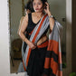 Exclusive Collection Beautiful black Gray Pure Cotton Woven Handloom Saree With Running Blouse Piece - Swadesiicart