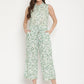 Ahalyaa Womens Mint Rayon Printed Jumpsuit | Swadesiicart