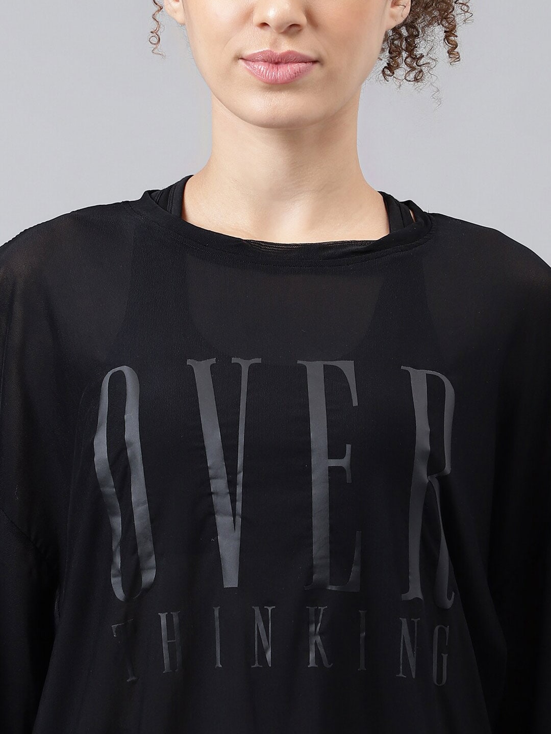 MKH Typography Printed Relaxed Fit Sheer Dri-FIT T-shirt - Swadesiicart