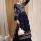 Kalini Women Navy Blue Floral Embroidered Thread Work Kurta with Sharara | Swadesiicart