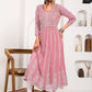 HERE&NOW Women Chikankari Embroidered Thread Work Georgette Anarkali Kurta | Swadesiicart