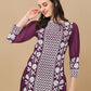 HERE&NOW Floral Embroidered Chikankari Kurta with Trousers & Dupatta | Swadesiicart