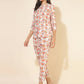 Janasya Women's White Cotton Floral Printed Casual A-Line Co-ords - Swadesiicart