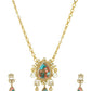 Natural Stones Antique Finish Earrings and Necklace set - Ruby Raang | Swadesiicart