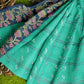 Exclusive Collection 100% Pure Cotton Green Tant Saree With Hand Weaving Work - Swadesiicart