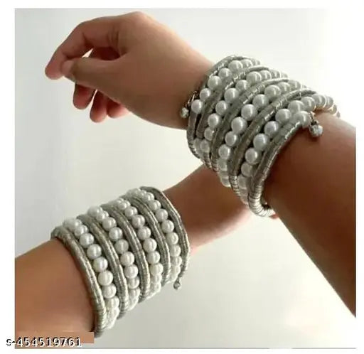 Tehzeeb Creations Women's Latest Spiral Pearl Bracelet - Swadesiicart