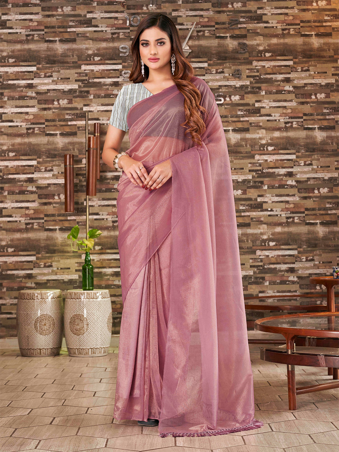 Tikhi Imli Supernet Party Ready to Wear Saree | Swadesiicart