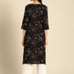 Anouk Women Floral Printed V Neck A-Line Kurta With Lace Detailing - Swadesiicart