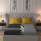 MYTRIDENT Grey Melange White Geometric Cotton 144 TC Queen Bedsheet With 2 Pillow Covers - Swadesiicart