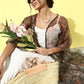 InWeave Cream - Multi Colour Organza Cape Set - Swadesiicart