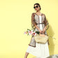 InWeave Cream - Multi Colour Organza Cape Set - Swadesiicart