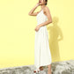 InWeave Cream - Multi Colour Organza Cape Set - Swadesiicart
