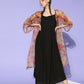 InWeave Black -Orange Organza Cape Set - Swadesiicart