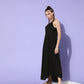 InWeave Black -Orange Organza Cape Set - Swadesiicart
