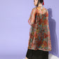 InWeave Black -Orange Organza Cape Set - Swadesiicart