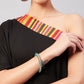 InWeave Women's Black Multi Striped One Shoulder Kurta Set - Swadesiicart