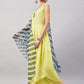 InWeave Women's Summer Yellow R Strappy Kurta Set With Green Leh Dupatta - Swadesiicart