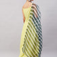 InWeave Women's Summer Yellow R Strappy Kurta Set With Green Leh Dupatta - Swadesiicart