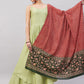 InWeave Women's Light Green R Strappy Set W Green Red Print Cotton Dupatta - Swadesiicart