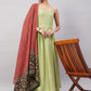 InWeave Women's Light Green R Strappy Set W Green Red Print Cotton Dupatta - Swadesiicart