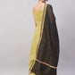InWeave Women's Yelllow Floarl Print Strappy Set W Black Gold Check Dupatta - Swadesiicart