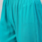 InWeave Women's Aqua Organza Sleeve Kurta Set With Teal Gold Check Dupatta - Swadesiicart