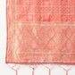 InWeave Women's Aqua Organza Sleeve Kurta Set With Peach Brocade Dupatta - Swadesiicart