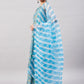 InWeave Women's Sky Blue Floral Halter Kurta Set W Sb Leh Organza Dupatta - Swadesiicart