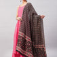 InWeave Women's Pink Bandhani Strappy Set W Black Pink Ethnic Dupatta - Swadesiicart