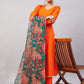 InWeave Women's Orange Gota Long Anrkali Kurta Set W Black Organza Dupatta - Swadesiicart