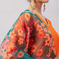 InWeave Women's Orange Gota Long Anrkali Kurta Set W Black Organza Dupatta - Swadesiicart