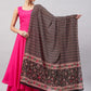 InWeave Women's Fuchsia Sleeveless Kurta Set W Black Pink Ethnic Dupatta - Swadesiicart