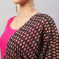 InWeave Women's Fuchsia Sleeveless Kurta Set W Black Pink Ethnic Dupatta - Swadesiicart
