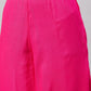 InWeave Women's Fuchsia Sleeveless Kurta Set W Black Pink Ethnic Dupatta - Swadesiicart