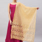 InWeave Women's Wine Solid Strappy Set With Gold Banarsi Zari Dupatta - Swadesiicart