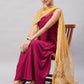 InWeave Women's Wine Solid Strappy Set With Gold Banarsi Zari Dupatta - Swadesiicart