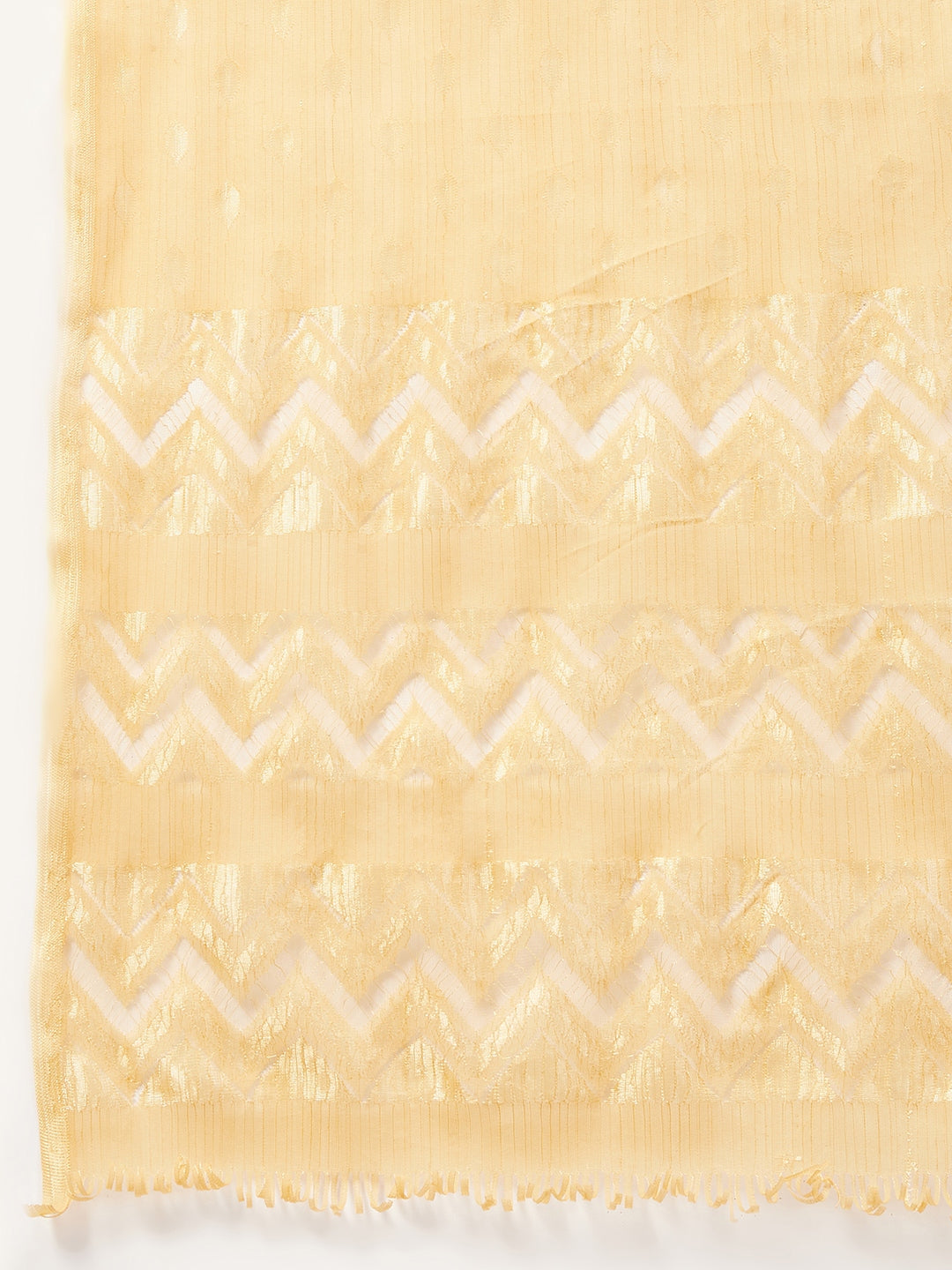 InWeave Women's Wine Solid Strappy Set With Gold Banarsi Zari Dupatta - Swadesiicart
