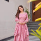 Lorenvalley Fashion Pink Shimmer Silk with Embroidery Sequins Work Anarkali Gown with Dupatta | Swadesiicart
