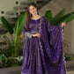 Lorenvalley Fashion Purple Shimmer Silk with Embroidery Sequins Work Anarkali Gown with Dupatta | Swadesiicart