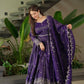Lorenvalley Fashion Purple Shimmer Silk with Embroidery Sequins Work Anarkali Gown with Dupatta | Swadesiicart