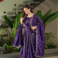 Lorenvalley Fashion Purple Shimmer Silk with Embroidery Sequins Work Anarkali Gown with Dupatta | Swadesiicart