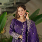 Lorenvalley Fashion Purple Shimmer Silk with Embroidery Sequins Work Anarkali Gown with Dupatta | Swadesiicart