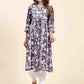 HOUSE OF KARI Floral Printed Chikankari Work Kurta | Swadesiicart