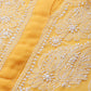 ADA Women Mustard & White Chikankari Embroidered Sustainable Kurta with Trousers & Inner | Swadesiicart